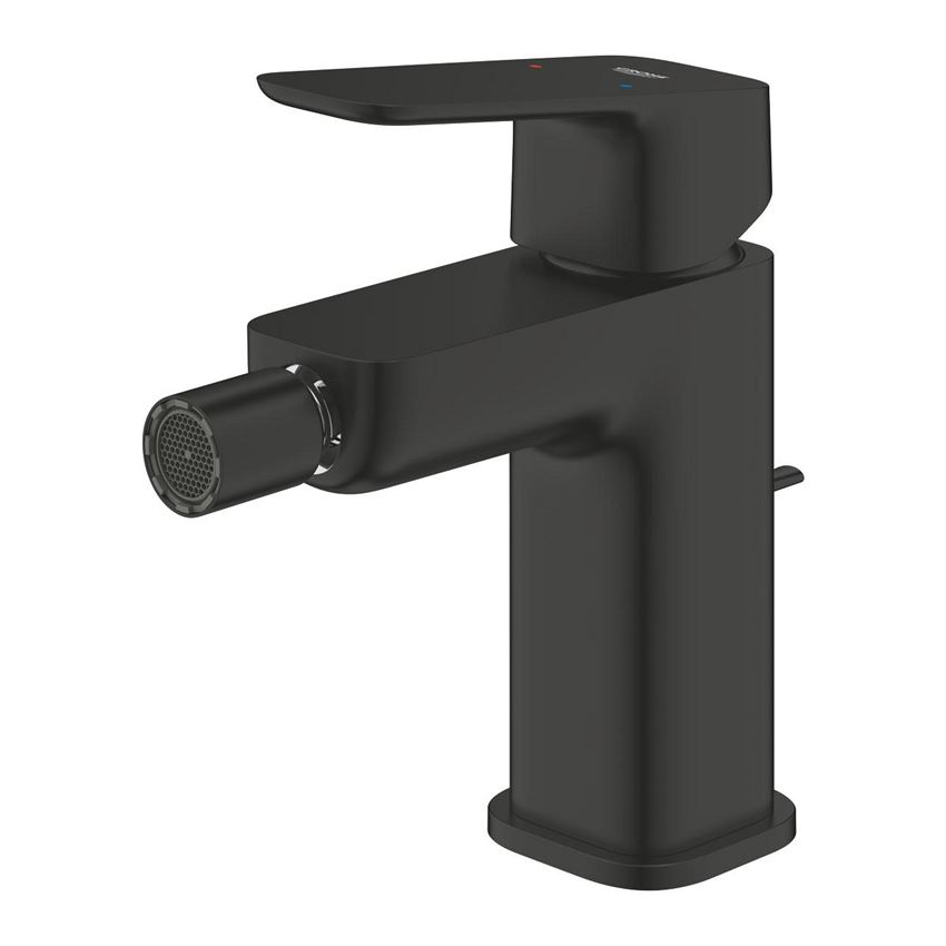 Bateria bidetowa z zestawem odpływowym rozmiar S matte black Grohe Cubeo