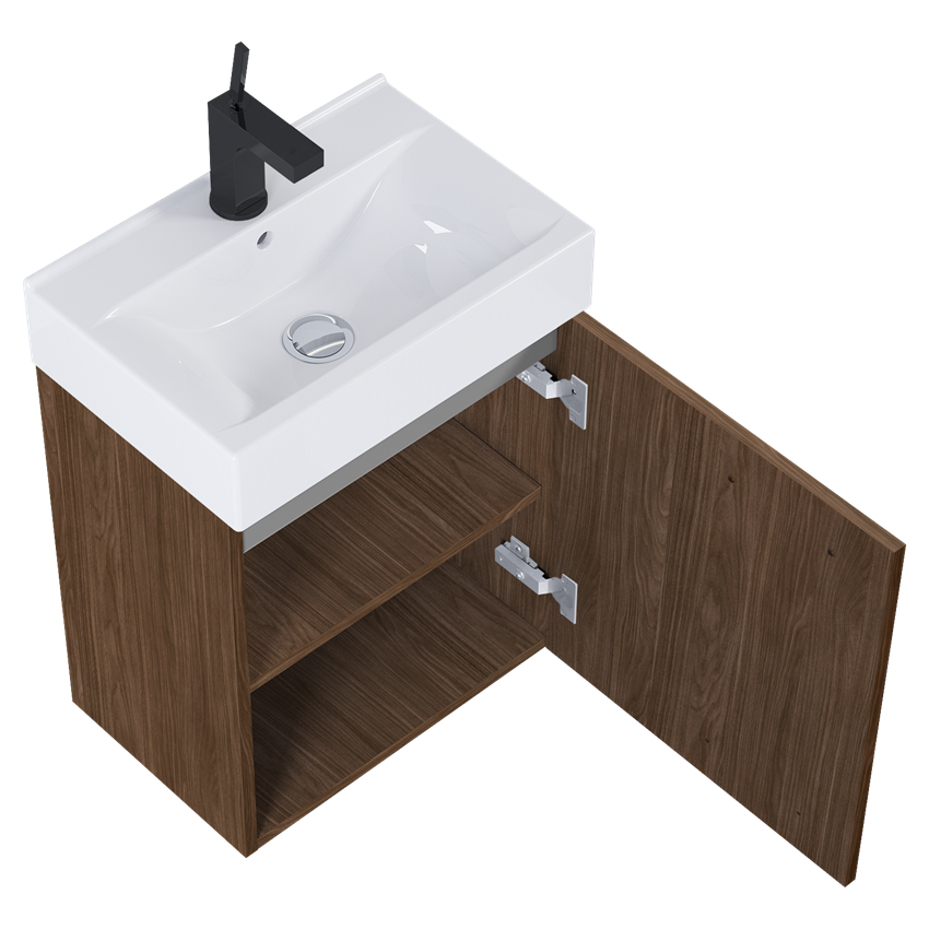 Szafka z umywalką 45 cm Elita Tiny 45 1D Orzech Lincoln