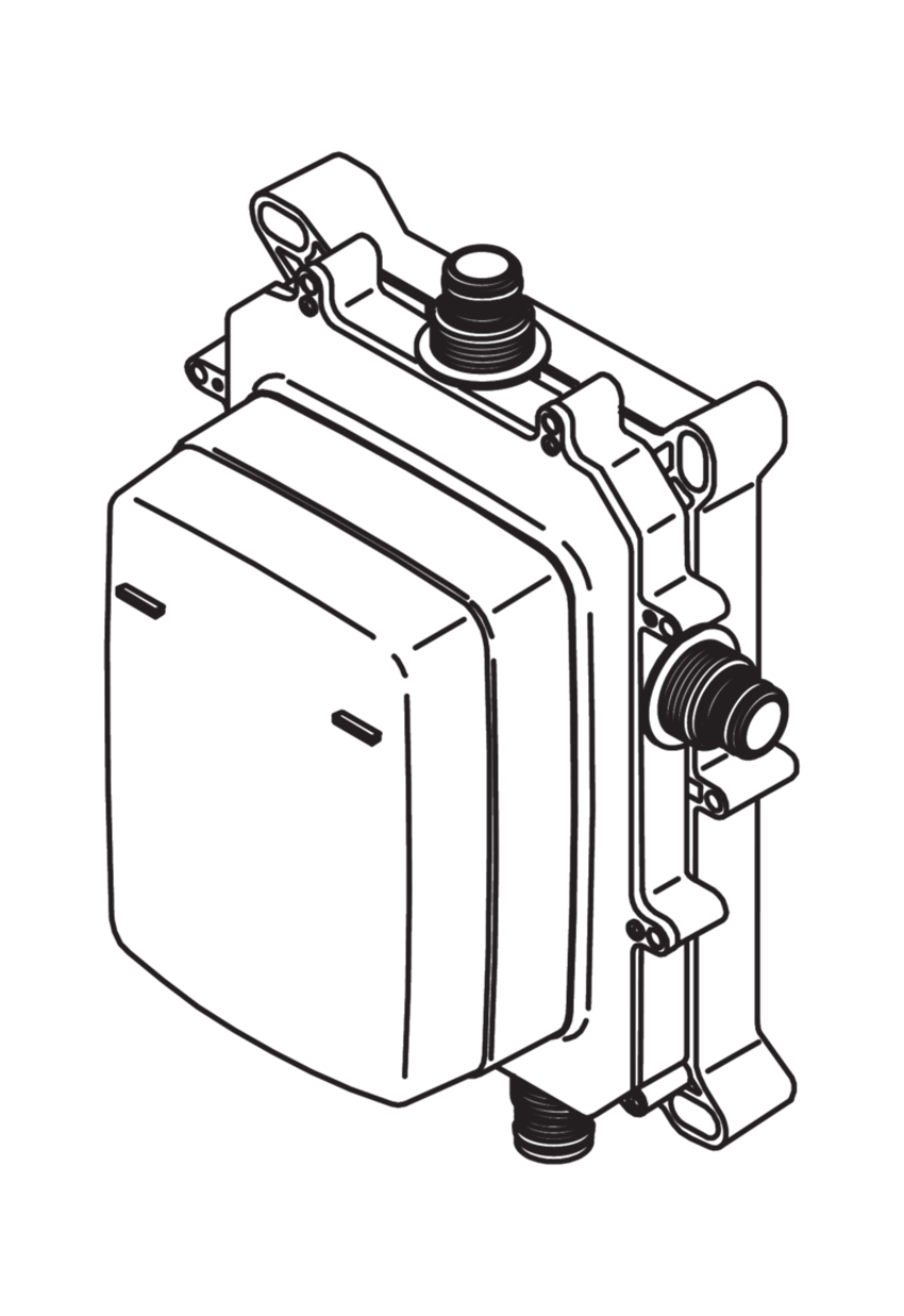 Korpus baterii wannowo-natryskowej Oras rysunek techniczny