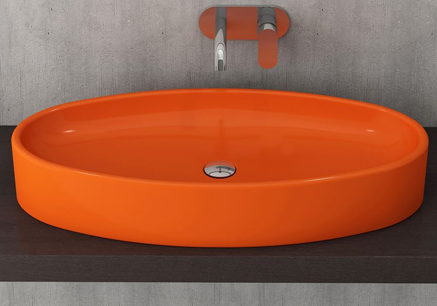 Umywalka nablatowa Glossy Orange 85x39,5 cm Bocchi Vessel