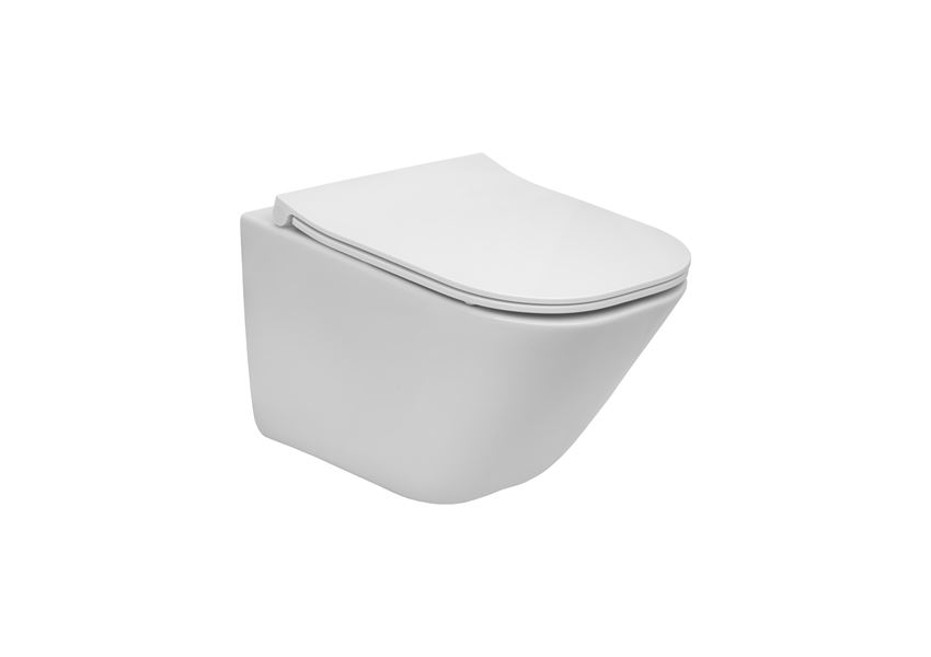 Miska WC podwieszana Rimless Square Compacto z deską Slim 34,7x48x40 cm Roca Gap