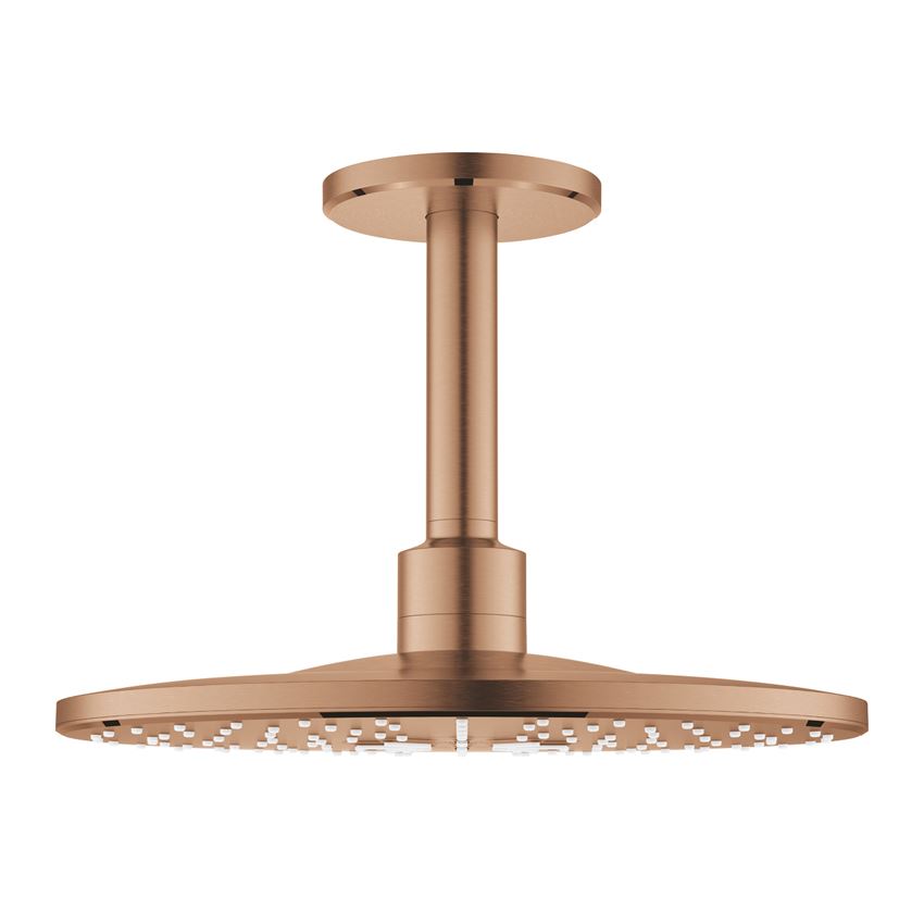 Deszczownica z przepustem stropowym 14,2 cm, 2 strumienie brushed warm sunset Grohe Rainshower SmartActive