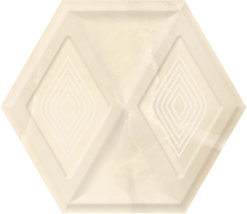 Płytka ścienna 17,1x19,8 cm Paradyż Illusion Beige Heksagon Struktura Ściana Połysk