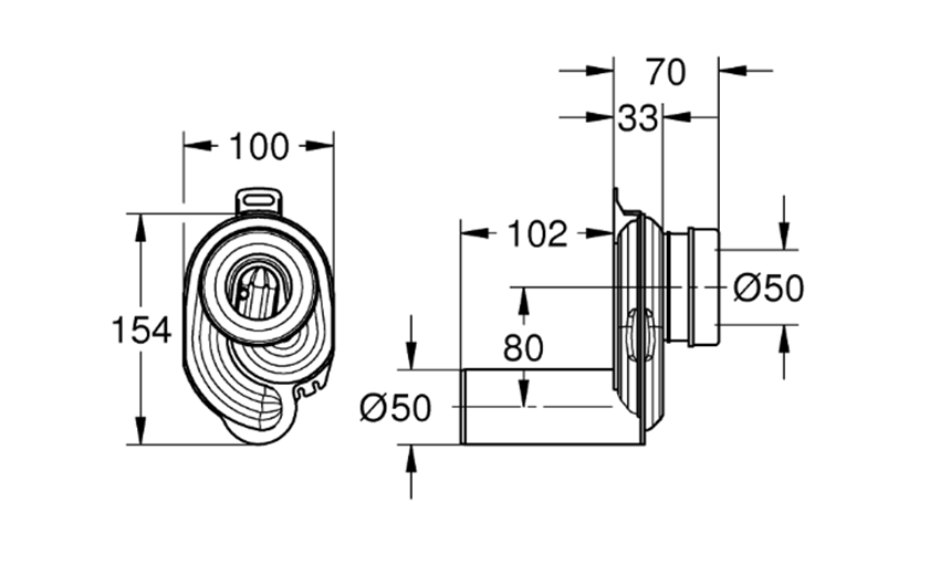 Syfon Pisuarowy Grohe 39732000 rys techniczny