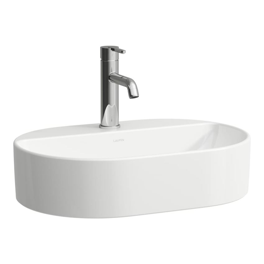 Umywalka nablatowa z półką na baterię 55 cm biała Laufen Savoy
