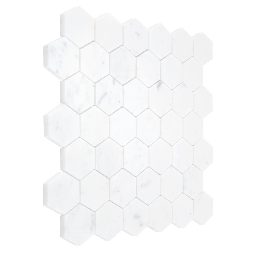 Mozaika kamienna 29,8x30,2 cm Dunin Black&White Carrara White Hexagon 48