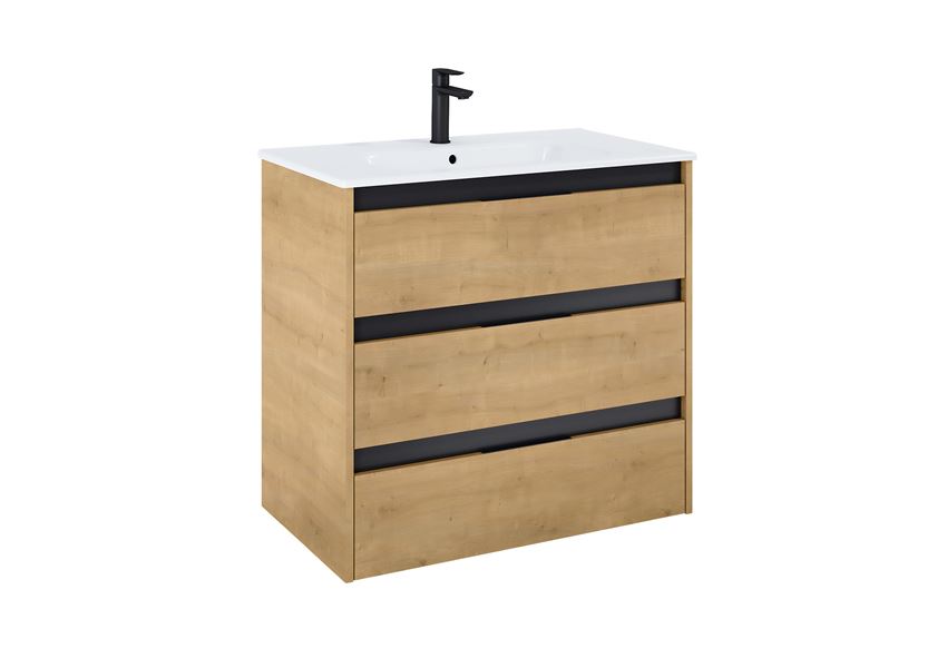 Szafka podumywalkowa 80 cm z 3 szufladami Roca Alpine jasny dąb