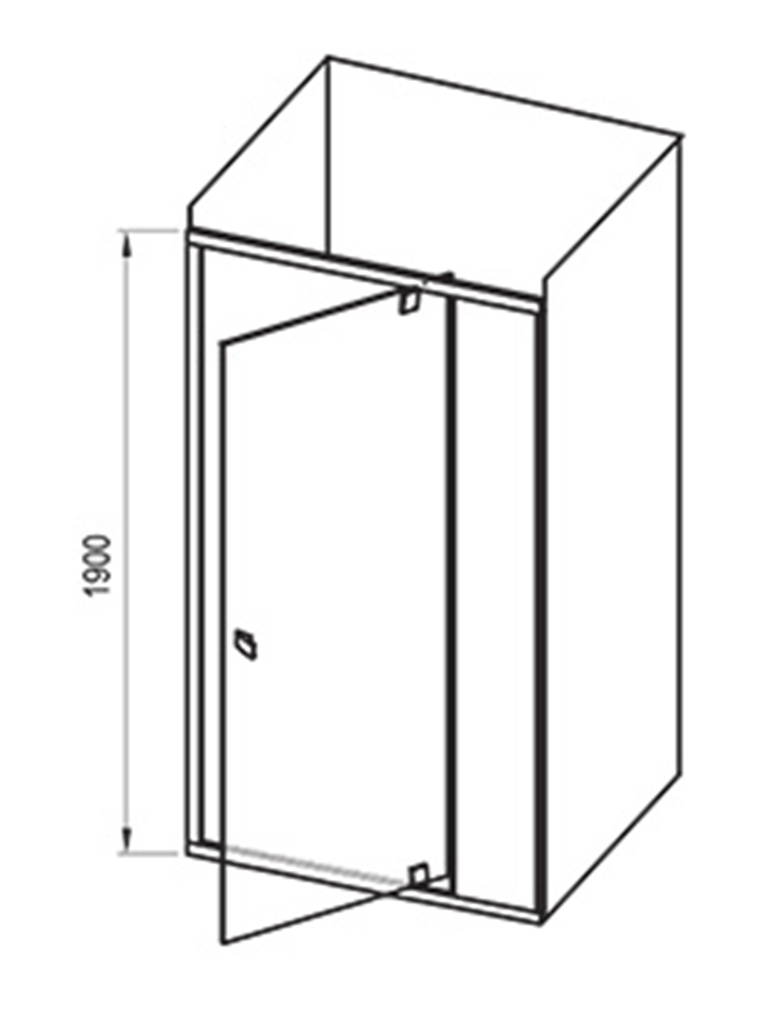 Drzwi prysznicowe Ravak Pivot PDOP2-120 03GG0300Z1 rys techniczny