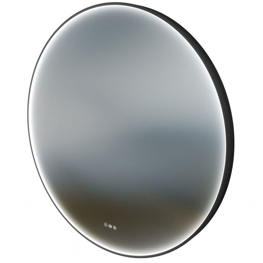 Lustro okrągłe LED 100 cm, rama aluminiowa czarny mat IÖ Melo New Round