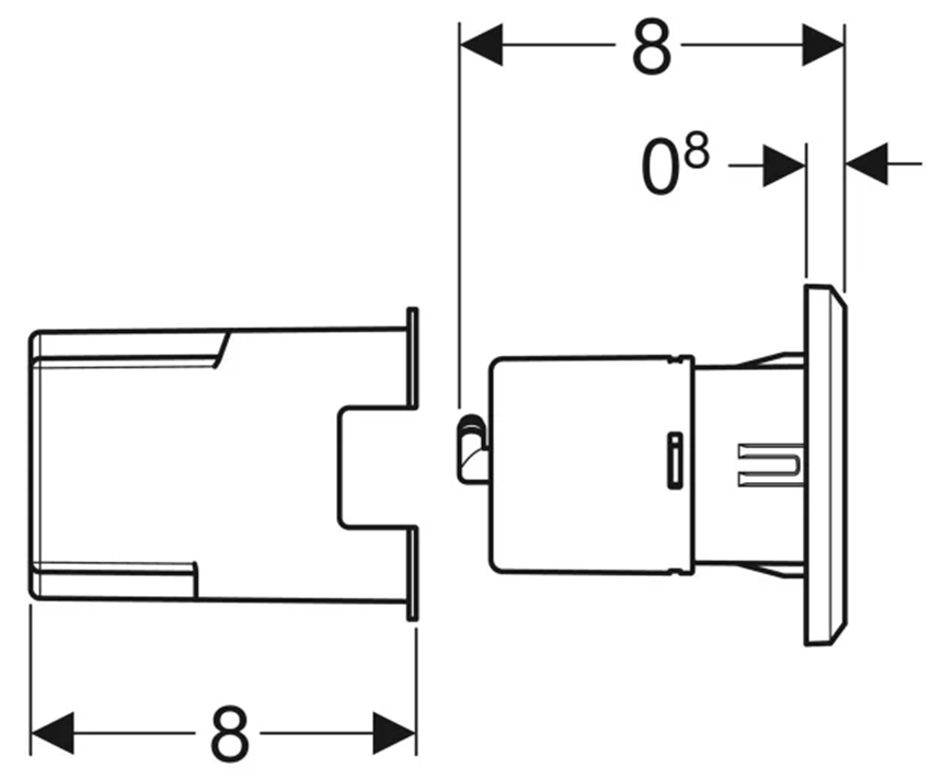 Przycisk spłukujący Geberit 116.051.GH.1 rys techniczny