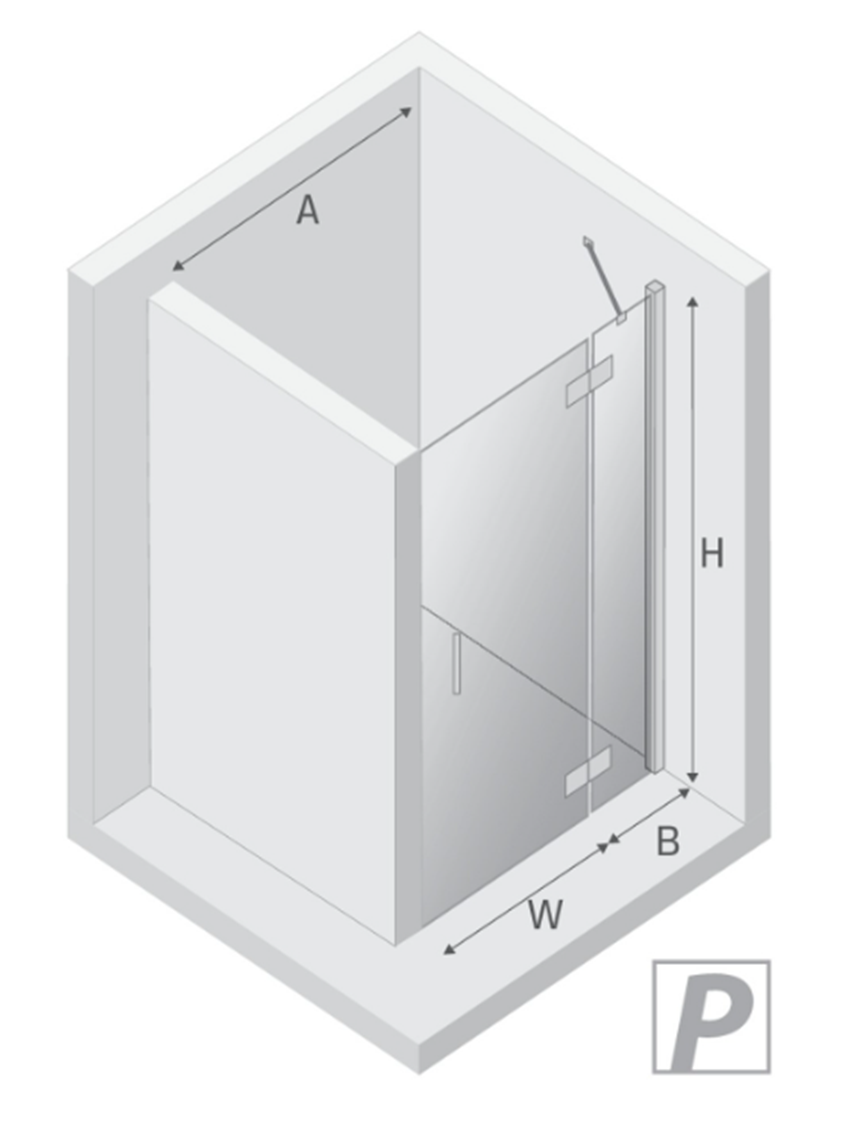 Drzwi wnękowe New Trendy Nesta Gold Brushed D-0869A rys techniczny