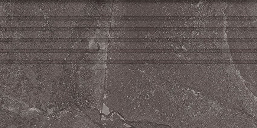 Płytka stopnicowa 29,6x59,8 cm Tubądzin Grand Cave graphite