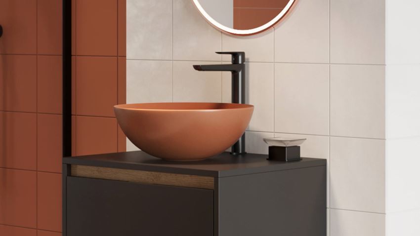 Bateria umywalkowa wysoka czarny soft Excellent Clever 2.0