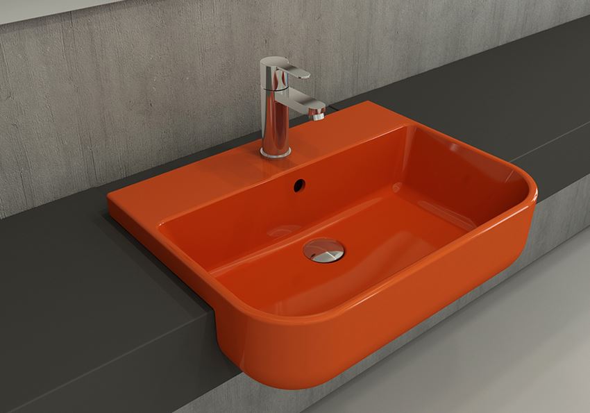 Umywalka meblowa/nablatowa 56x43 cm Glossy Orange Bocchi Milano