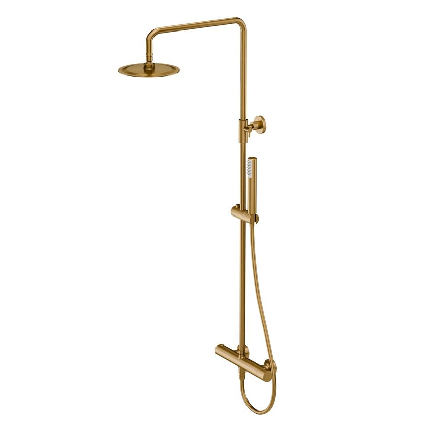 Zestaw prysznicowy natynkowy z baterią termostatyczną brushed gold IÖ Luvia