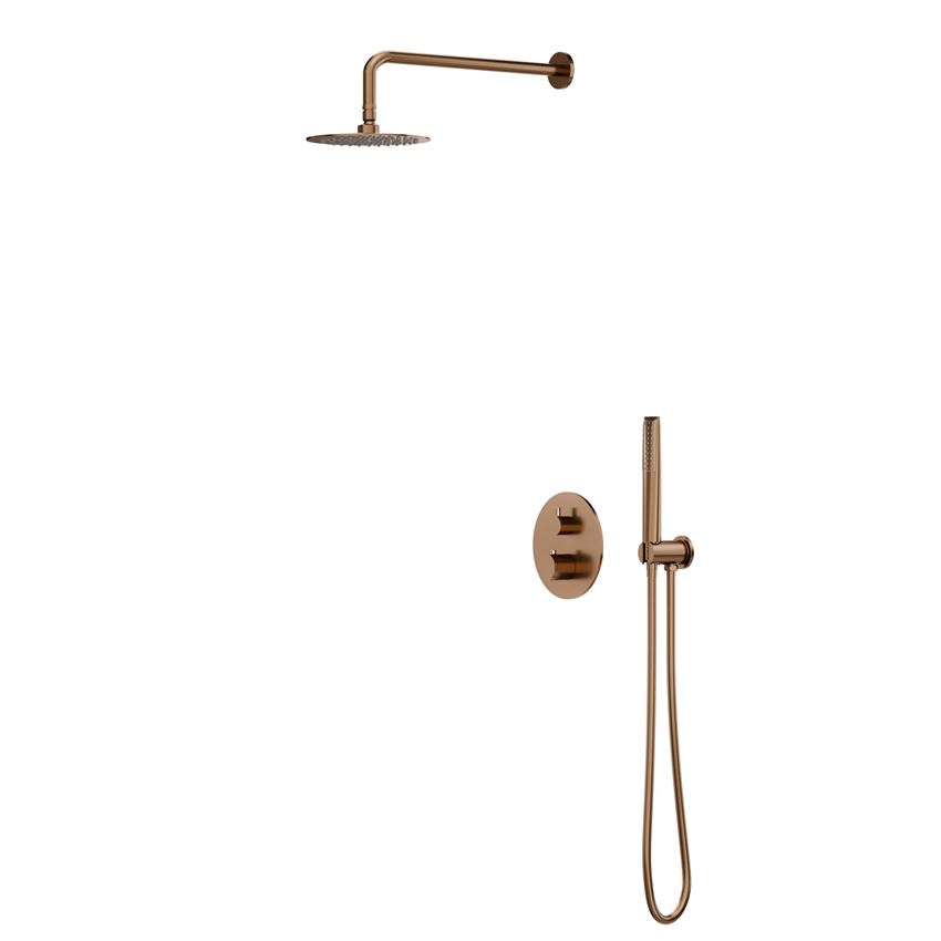 Zestaw prysznicowy podtynkowy z baterią brushed rose gold IÖ Luvia
