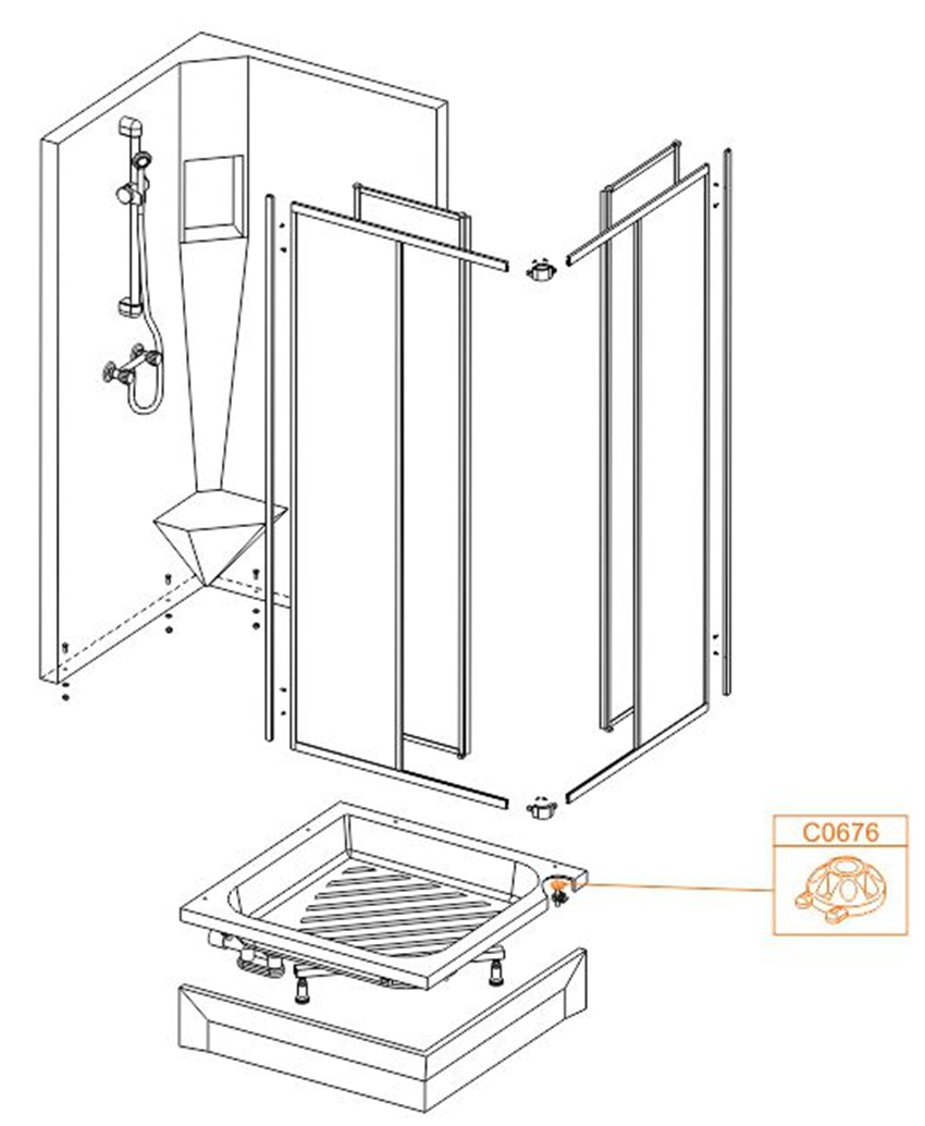 Podstawa kostki Sanplast 660-C0676 rys techniczny