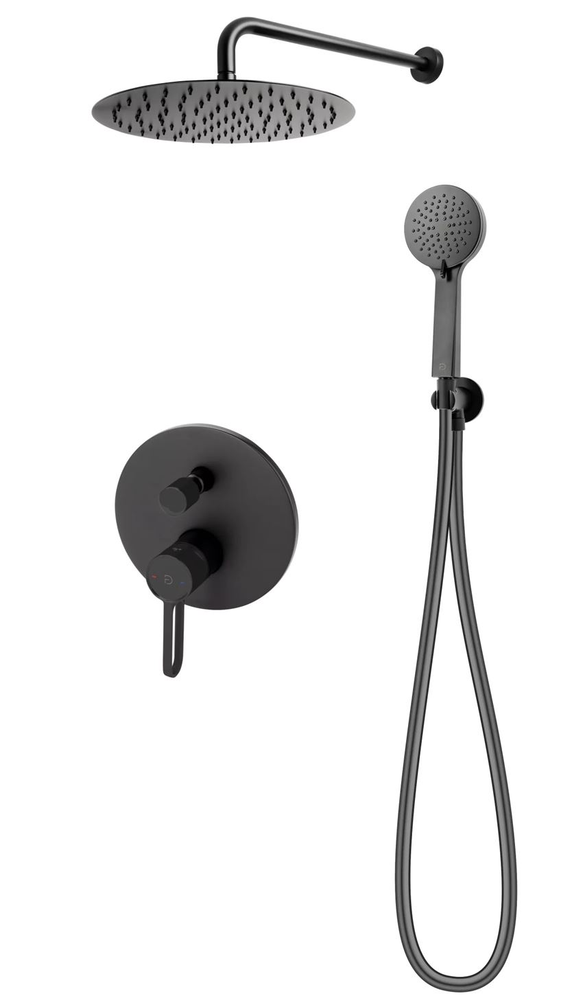 Zestaw prysznicowy podtynkowy z baterią czarny FDesign Zaffiro