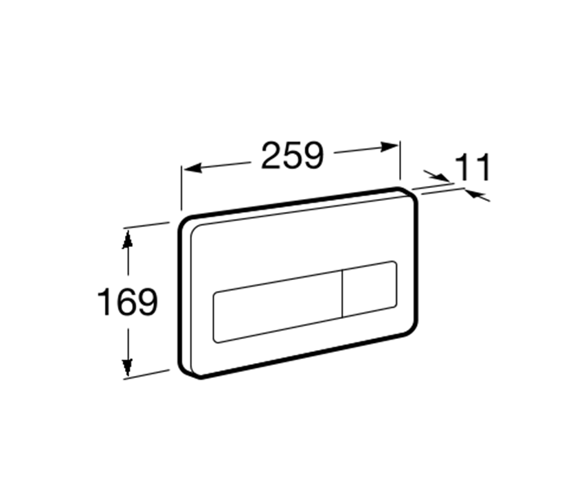 PL3 - przycisk ANTYWANDAL 2-funkcyjny Roca Stelaże podtynkowe rysunek techniczny