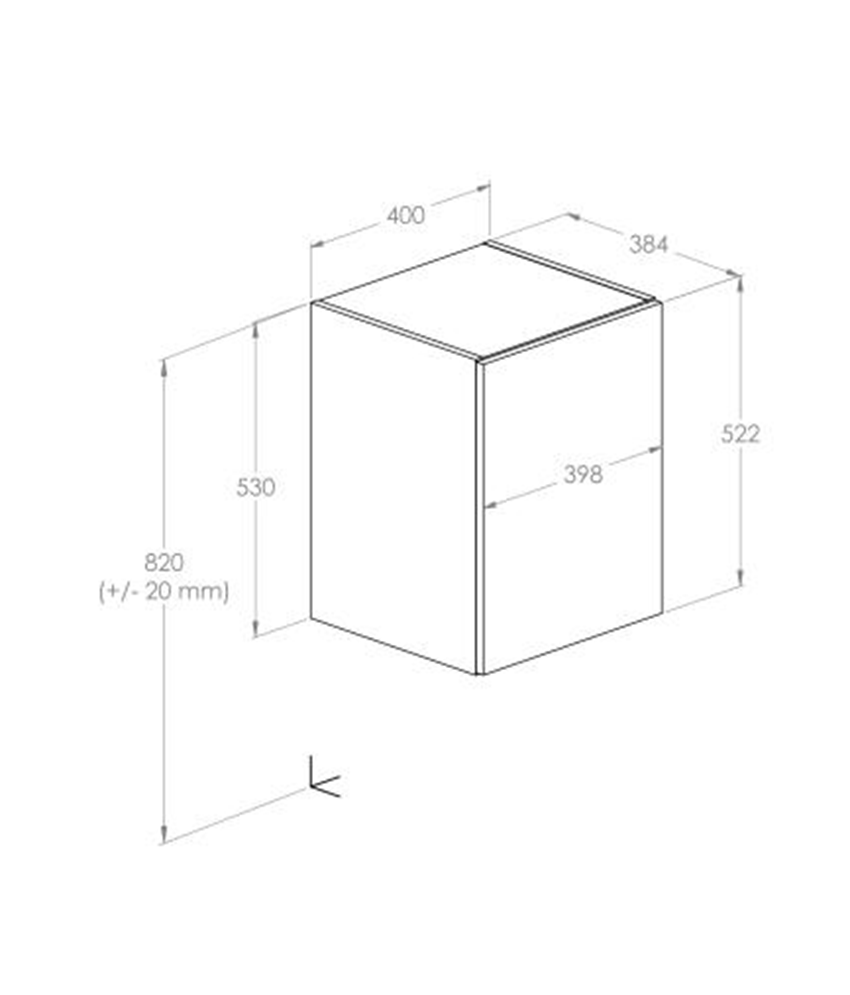 Moduł boczny z koszem cargo 40 cm Roca Kwadro rysunek