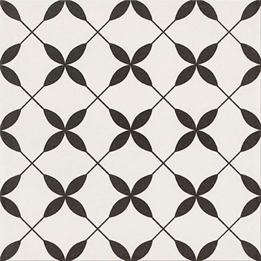 Płytka ścienno-podłogowa 29,8x29,8 cm Opoczno Patchwork Clover Black Pattern