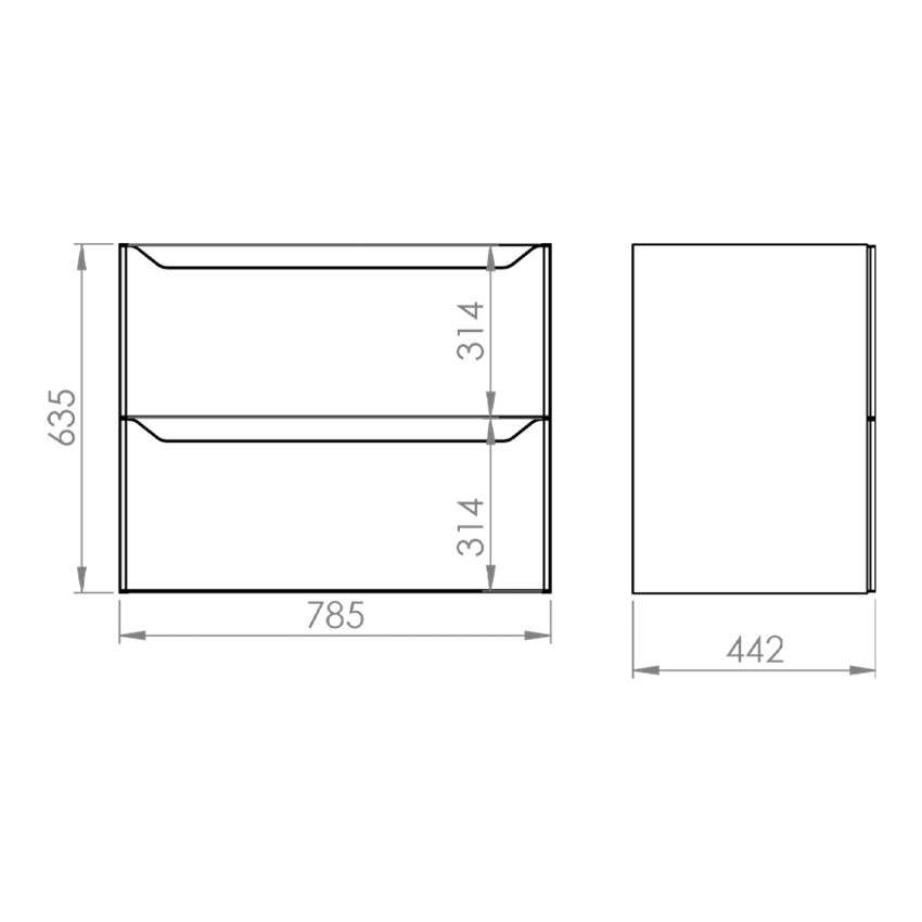 Szafka podumywalkowa 80 cm Elita Helo 80 2S rysunek