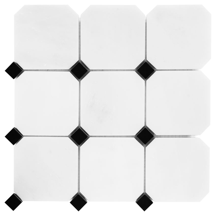 Mozaika kamienna 30,5x30,5 cm Dunin Black&White Pure B&W Octagon 100