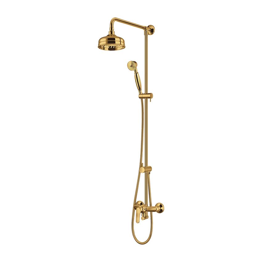 System prysznicowy natynkowy złoty Omnires Art Deco