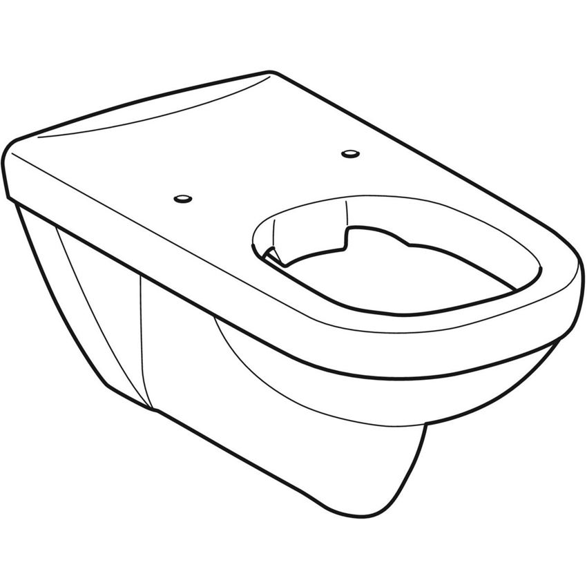  Miska WC wisząca długa Rimfree bez deski Geberit Selnova Comfort Square rysunek