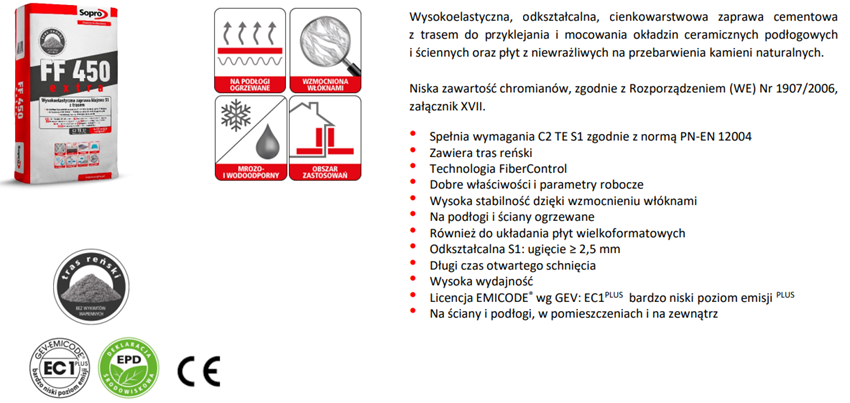 Klej Sopro FF 450E/20 karta techniczna