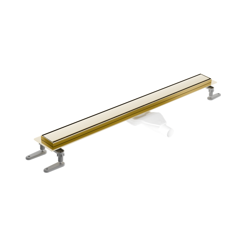 Odpływ liniowy 80 cm z kołnierzem ruszt dekoracyjny złoty szczotkowany Excellent Stilio
