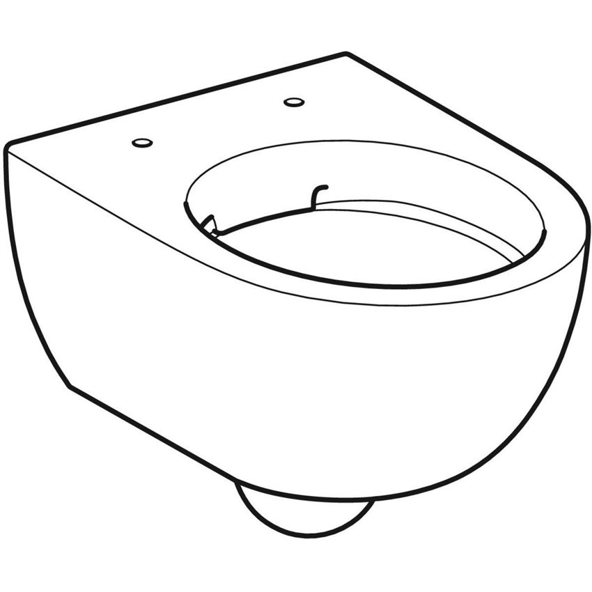 Miska WC wisząca krótka Rimfree ukryte mocowania bez deski biała Geberit Selnova Compact rysunek