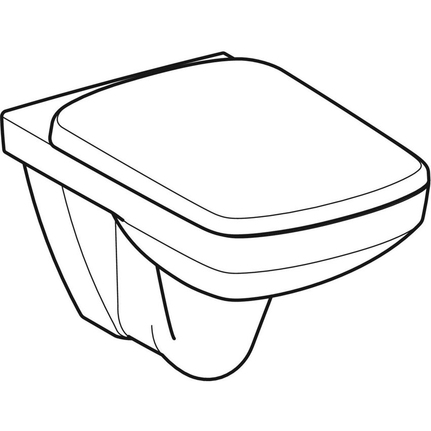 Miska WC wisząca Rimfree z deską biała Geberit Selnova Square rysunek