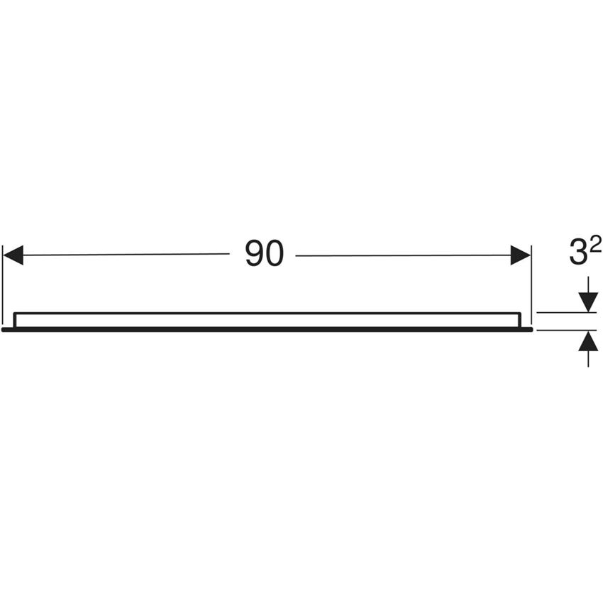 Lustro LED oświetlenie u góry 90x70 cm Geberit Option Basic Square rysunek