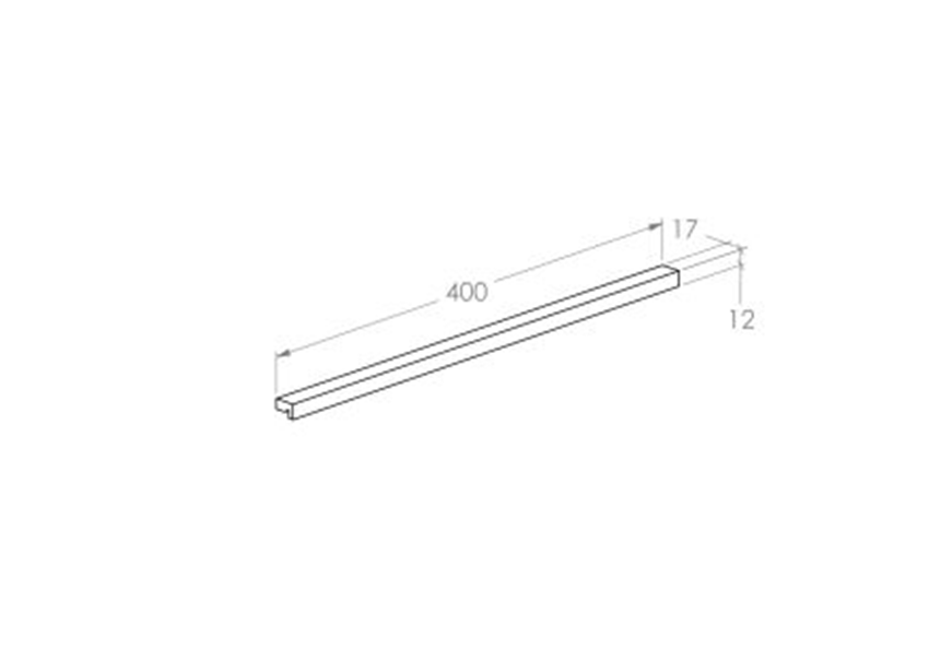 Uchwyt do szafki łazienkowej 60 cm Roca Kwadro rysunek