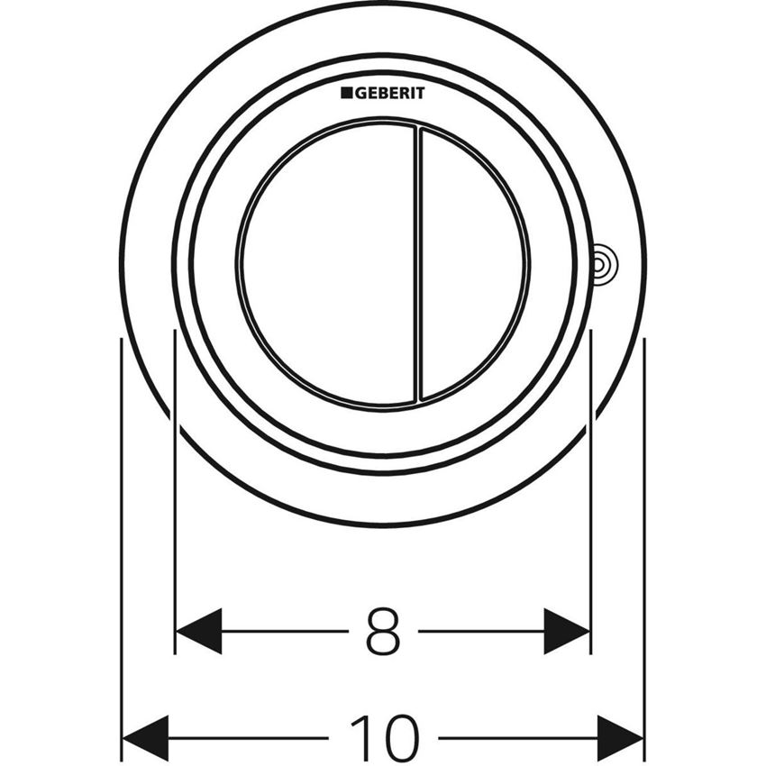 Przycisk spłukujący pneumatyczny przycisk meblowy, rozetka i przyciski Geberit Typ 10 rysunek