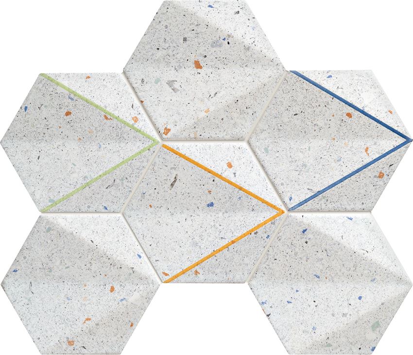 Mozaika 22,1x29,8 cm Tubądzin Dots grey