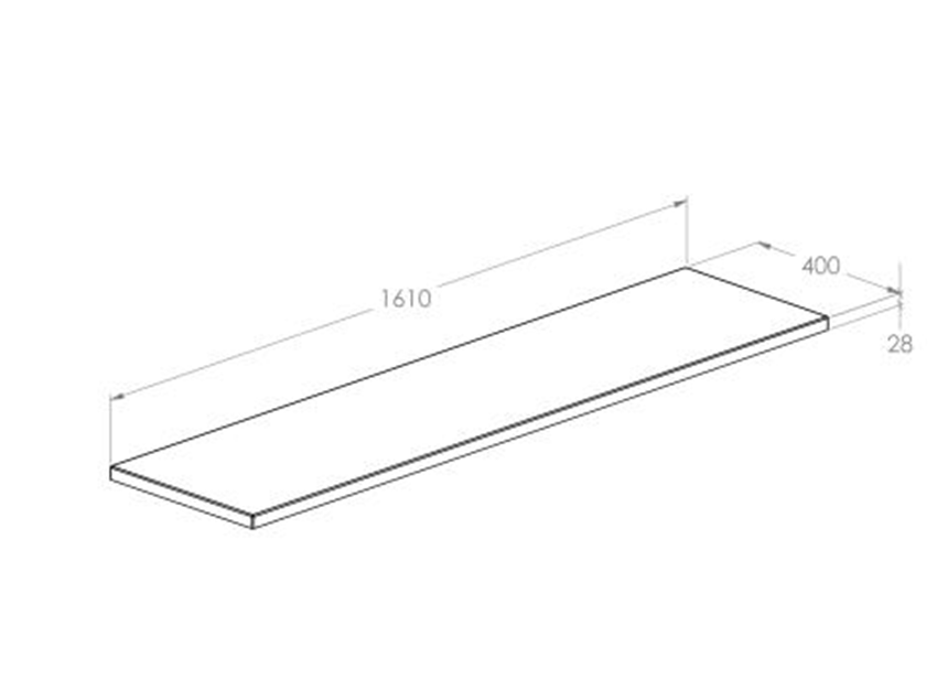 Blat łazienkowy 160 cm Roca Kwadro rysunek