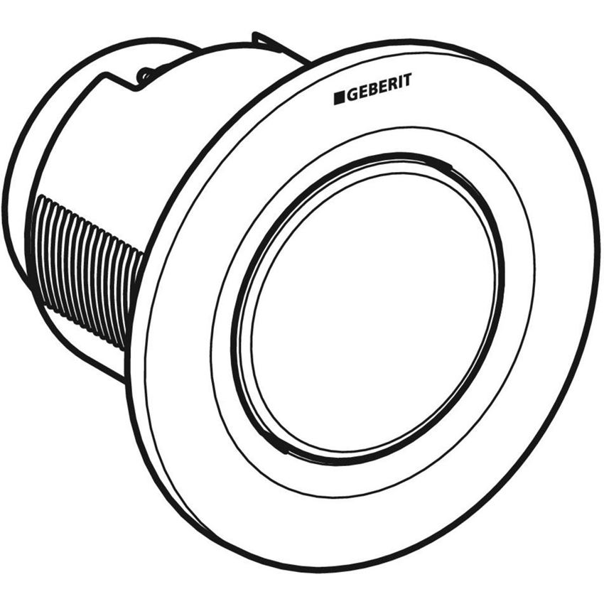 Przycisk spłukujący pneumatyczny chrom mat Geberit Typ 01 rysunek