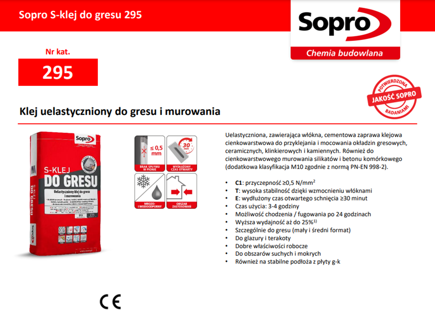 Sopro C1TE S-KLEJ 295 7729523 karta techniczna