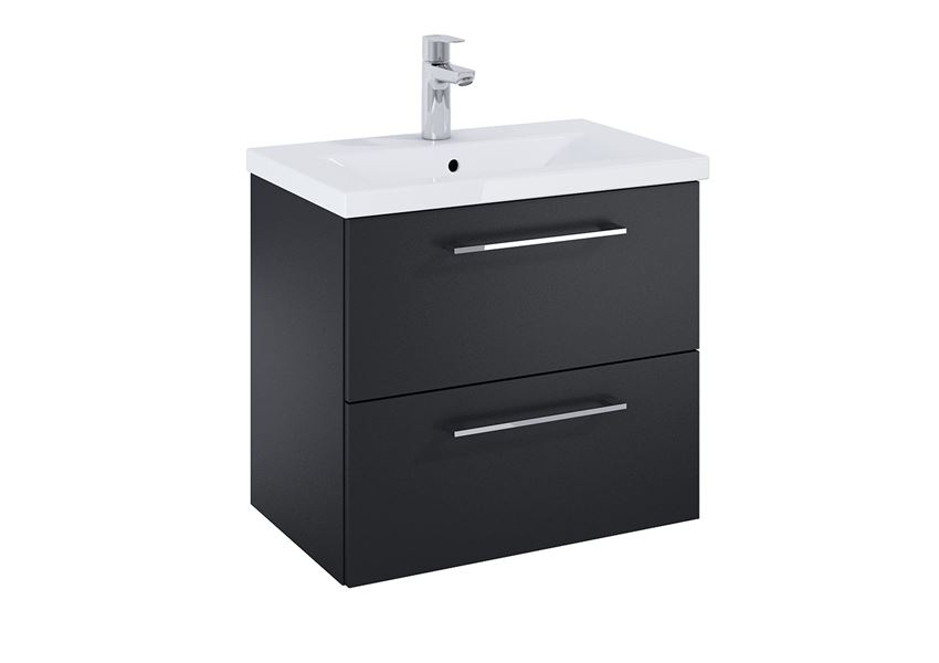 Szafka podumywalkowa 60 cm z 2 szufladami czarny mat Roca Roma Compact