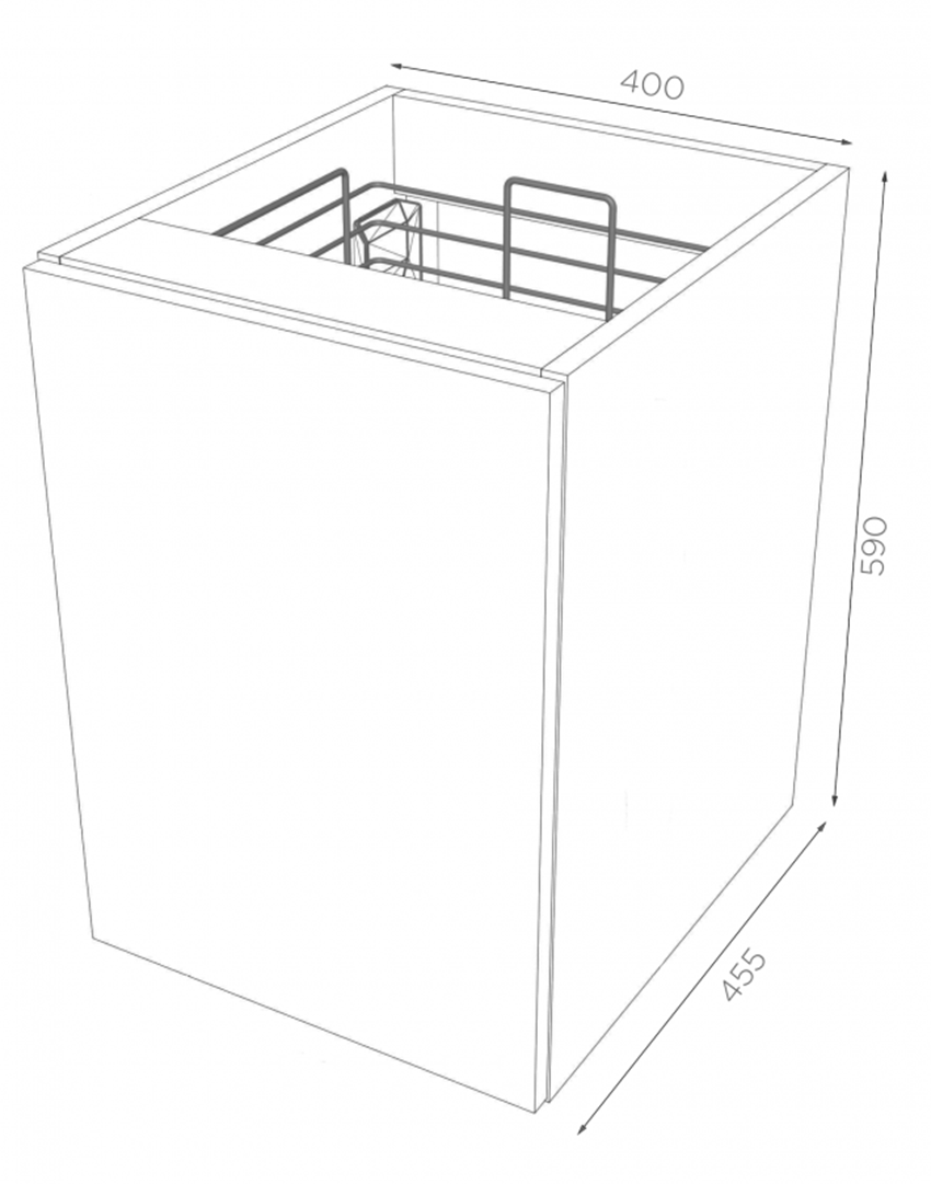 Moduł z koszem cargo 40 cm  IÖ Wood rysunek