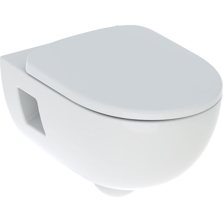 Miska WC wisząca Rimfree półkryte mocowania z deską biała Geberit Selnova Premium