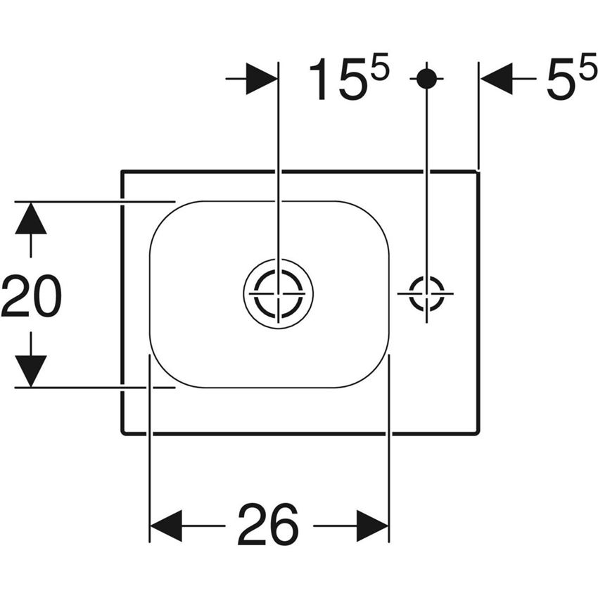 Umywalka kompaktowa 38 cm biała/KeraTect Geberit iCon rysunek