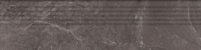 Płytka stopnicowa 29,6x119,8 cm Tubądzin Grand Cave graphite