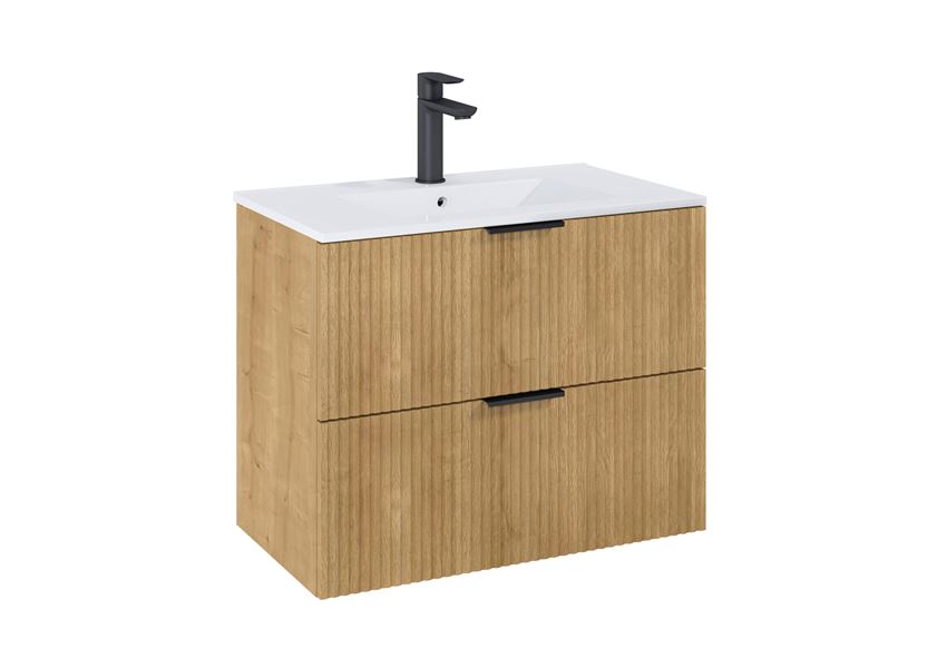 Szafka łazienkowa 80 cm z 2 szufladami jasny dąb Roca Reef