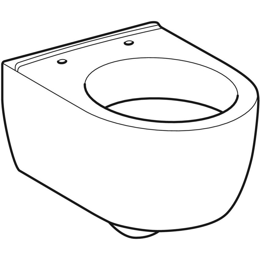 Miska WC wisząca krótka ukryte mocowania bez deski biała/KeraTect Geberit iCon rysunek