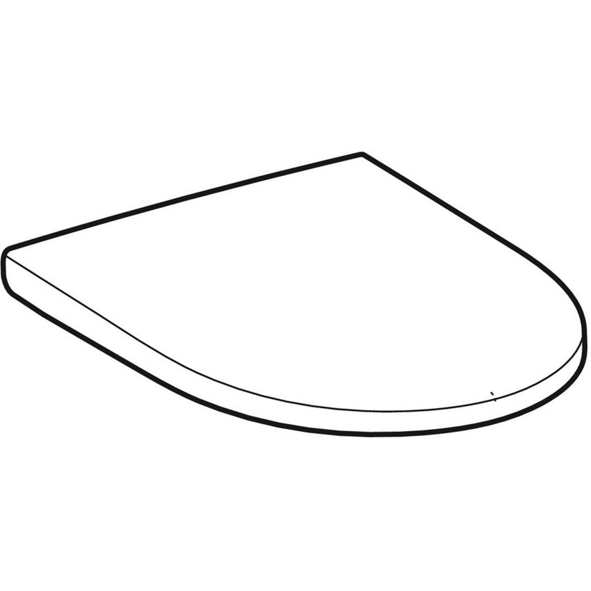 Deska WC wolnoopadająca mocowanie od góry biała błyszcząca Geberit iCon rysunek
