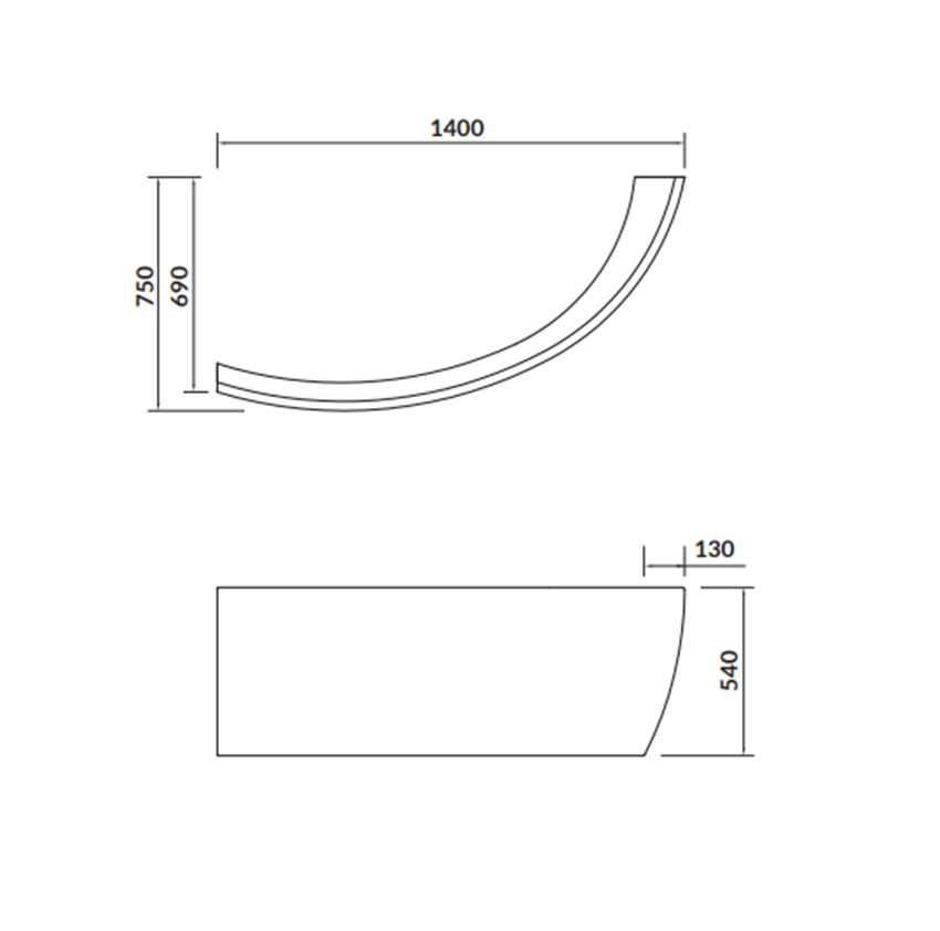 Panel czołowy Cersanit Nano S401-061 rys techniczny