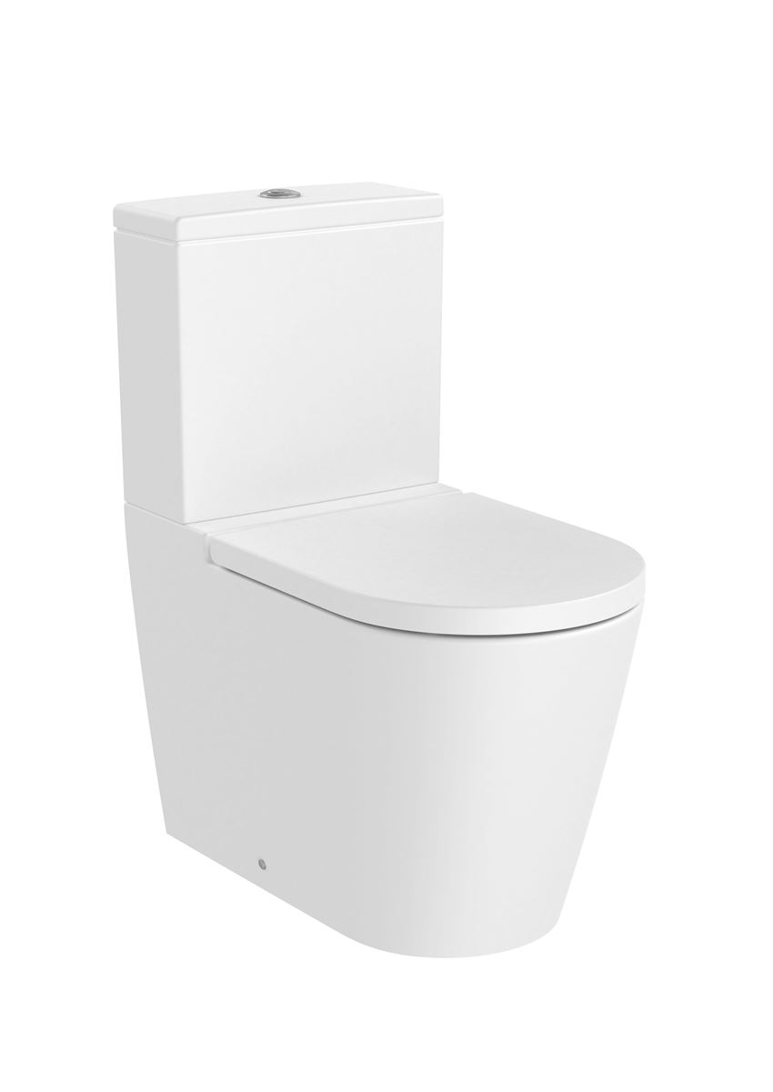 Miska WC do kompaktu Rimless odpływ podwójny biały mat Roca Inspira